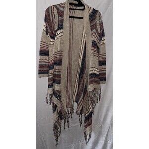 Open Front Cardigan Knit Sweater  Aztec Pattern By Paper Crane Women's Large